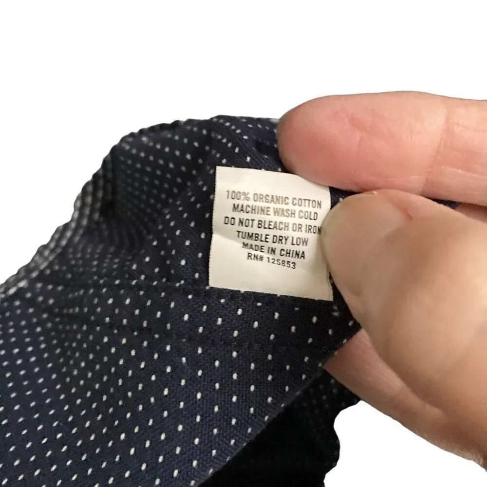 Taylor Stitch Jack in Reverse‎ Jacquard Button Down Shirt Navy Blue Men's XS & M